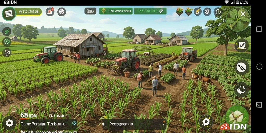 Gameplay seru bertani di 68IDN yang menampilkan aktivitas petani.