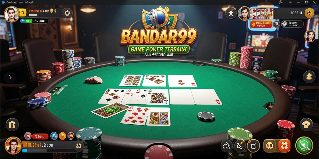 Tampilan permainan Poker yang seru dan mendebarkan di BANDAR99.