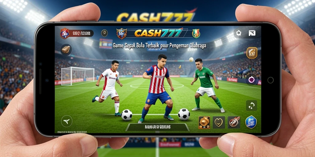 Tampilan gameplay CASH777 dengan aksi sepak bola yang mendebarkan.