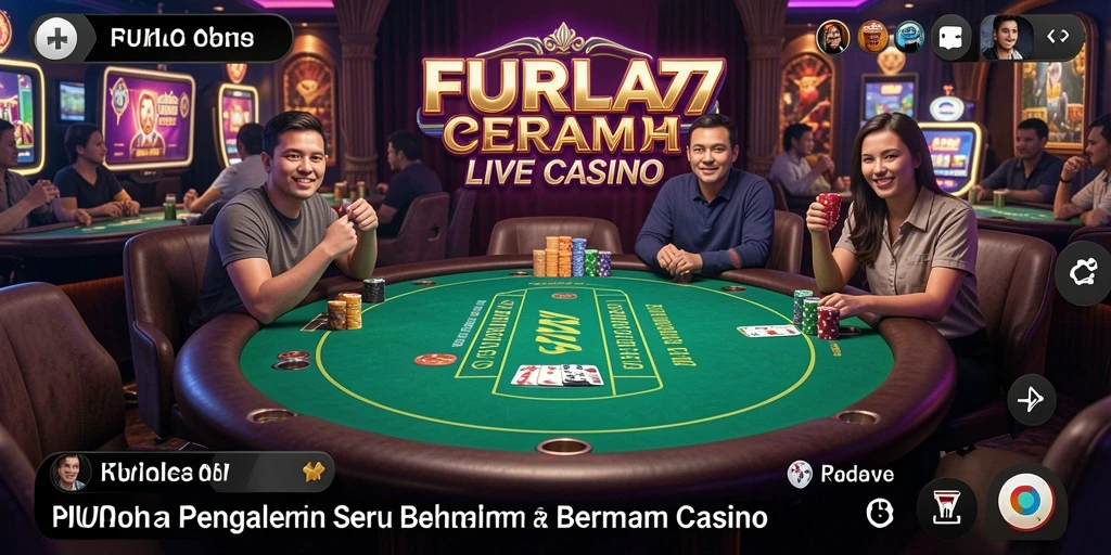 Screenshot FURLA77 yang menunjukkan dealer langsung dan permainan yang menarik.