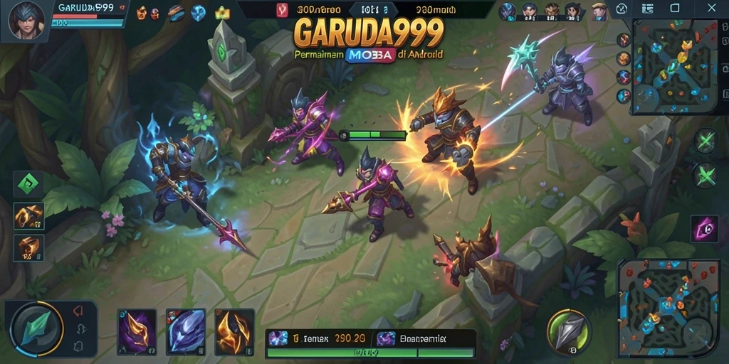 Tangkapan layar gameplay GARUDA999 menunjukkan aksi seru dalam pertempuran tim.