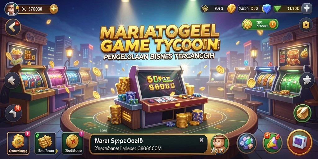 Screenshot gameplay MARIATOGEL menampilkan pengelolaan bisnis yang seru.