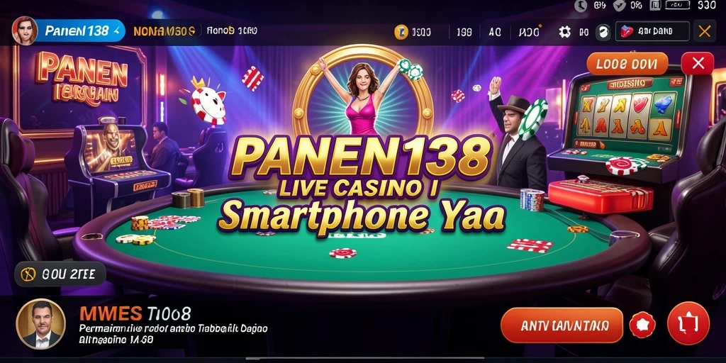 Screenshot utama PANEN138 menampilkan dealer profesional di meja kasino langsung.