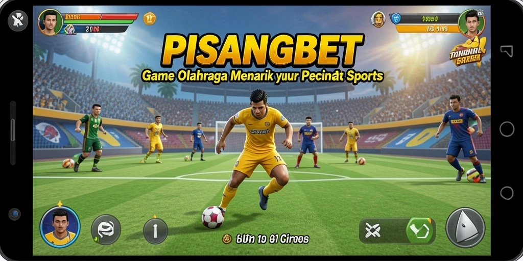Tampilan utama gameplay PISANGBET yang penuh aksi olahraga.