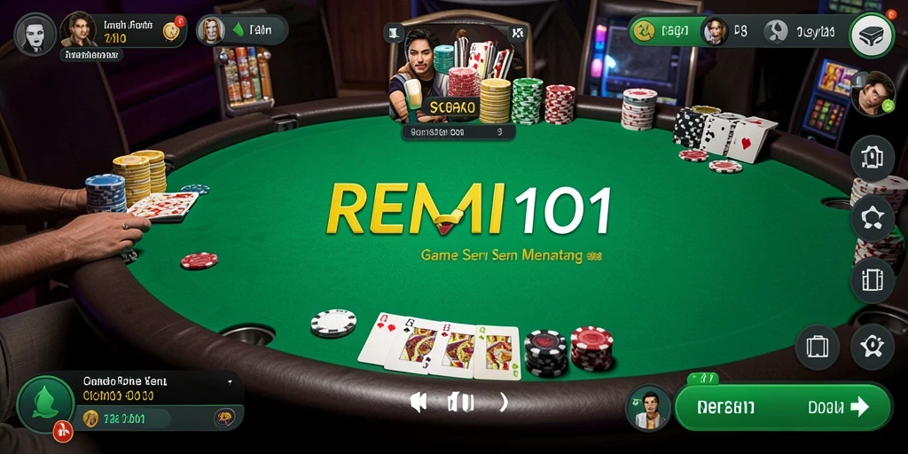 Tampilan menarik gameplay poker di REMI101